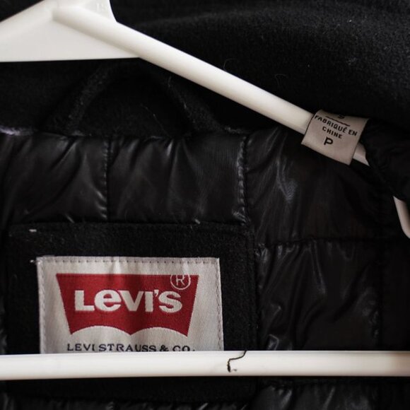 Levi's Black Felt Jacket Fall and Winter Trucker Coat | Men's Small - Picture 6 of 8